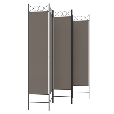 Kamerscherm met 5 panelen 200x200 cm stof antracietkleurig 4