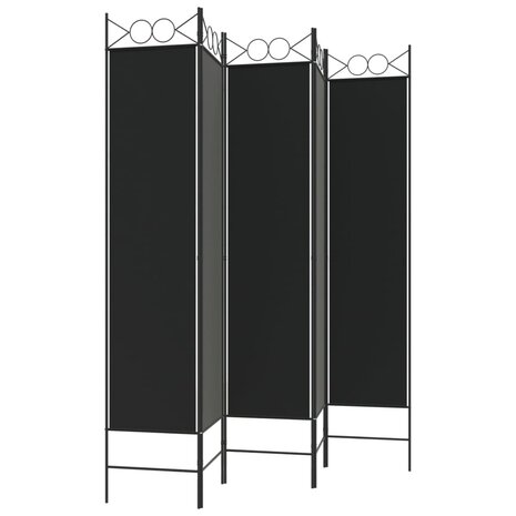 Kamerscherm met 5 panelen 200x200 cm stof zwart 5
