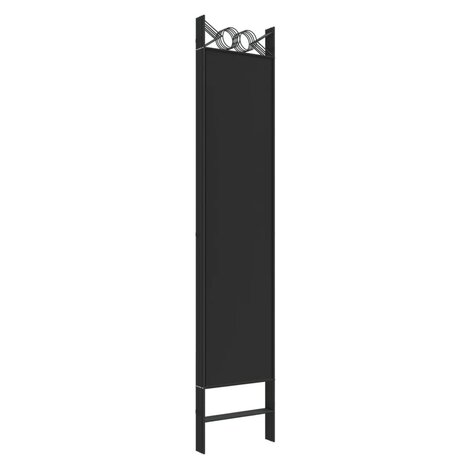 Kamerscherm met 5 panelen 200x200 cm stof zwart 6