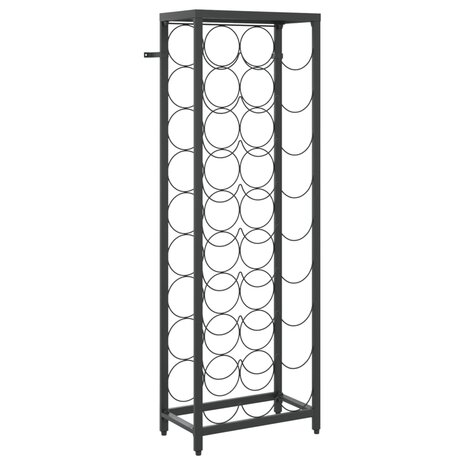 Wijnrek voor 27 flessen 34x18x100 cm smeedijzer zwart 2