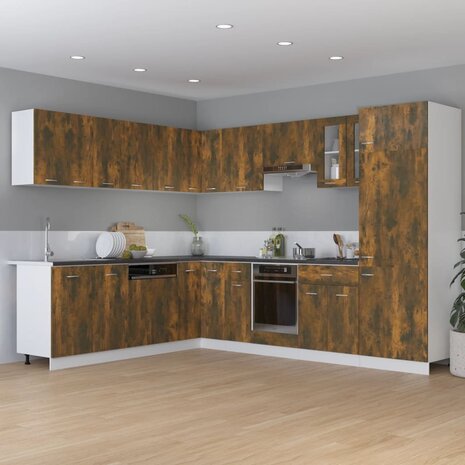 Keukenkastje 75,5x75,5x81,5 cm bewerkt hout gerookt eikenkleur 3