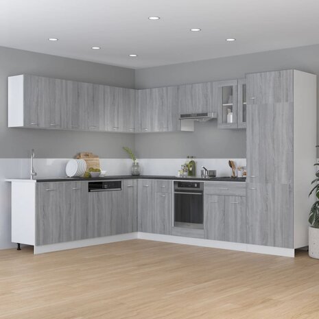 Keukenkastje 75,5x75,5x81,5 cm bewerkt hout grijs sonoma eiken 3