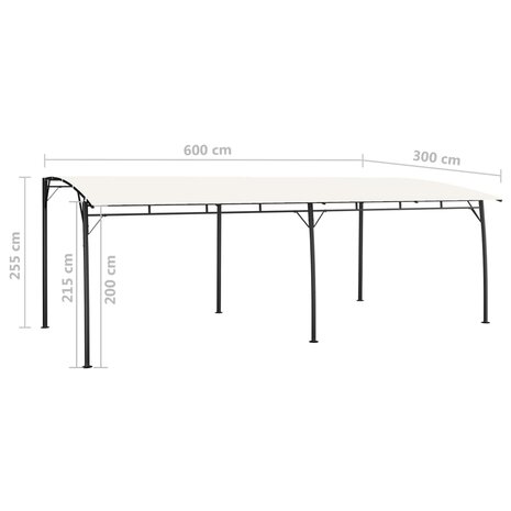 Zonneluifel 6x3x2,55 m crèmekleurig 6