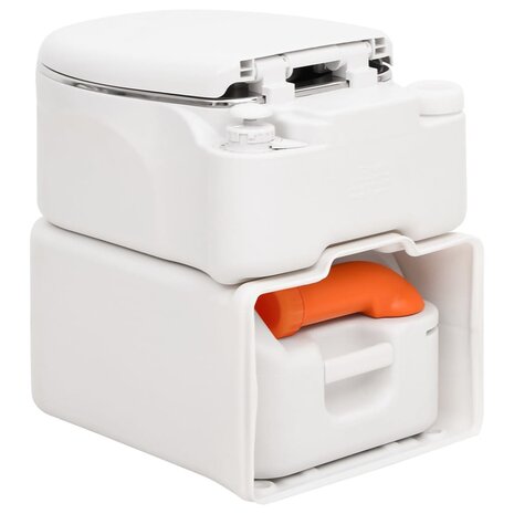 Campingtoilet geïntegreerd 24+17 L HDPE en staal wit       5