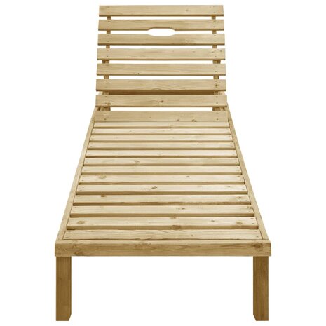 Ligbed met taupe kussen geïmpregneerd grenenhout 3