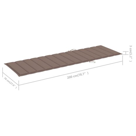 Ligbed met taupe kussen geïmpregneerd grenenhout 8