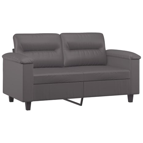 Tweezitsbank met sierkussens 120 cm kunstleer grijs 4