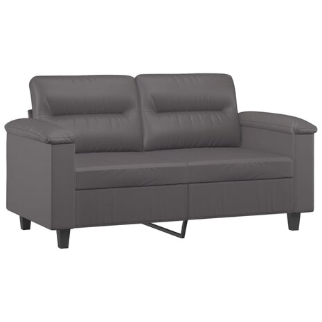 2-delige Loungeset met kussens kunstleer grijs 3