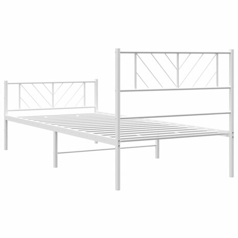 Bedframe met hoofd- en voeteneinde metaal wit 80x200 cm 7