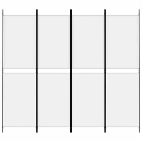 Kamerscherm met 4 panelen 200x180 cm stof wit 3
