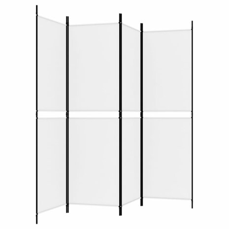 Kamerscherm met 4 panelen 200x180 cm stof wit 4