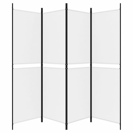 Kamerscherm met 4 panelen 200x180 cm stof wit 5