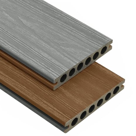 Terrasplanken met accessoires 16 m² 2,2 m HKC bruin en grijs 2