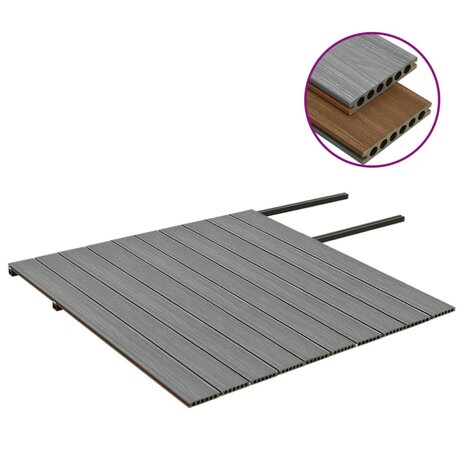 Terrasplanken met accessoires 20 m² 2,2 m HKC bruin en grijs 3