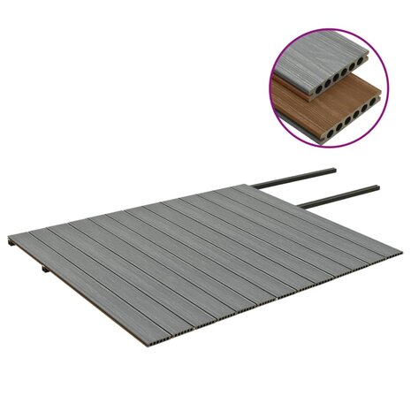 Terrasplanken met accessoires 26 m² 2,2 m HKC bruin en grijs 3