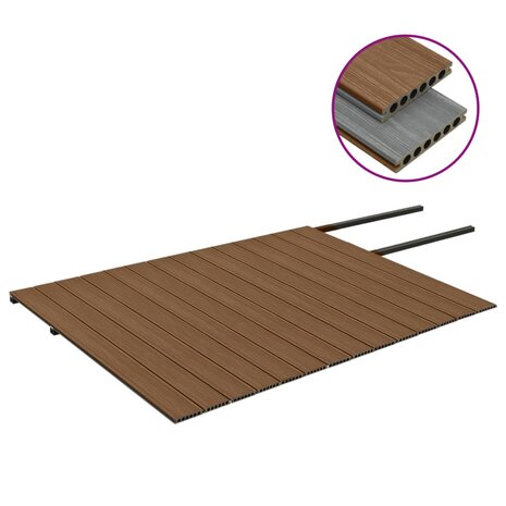 Terrasplanken met accessoires 35 m² 4 m HKC bruin en grijs 3