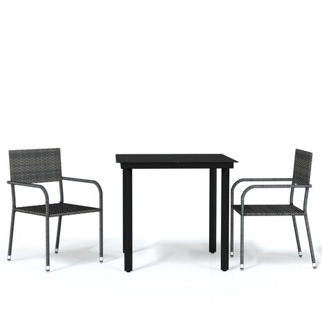 3-delige Tuinset grijs 2