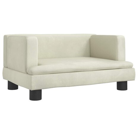 Hondenmand 60x40x30 cm fluweel crèmekleurig 2