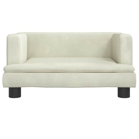 Hondenmand 60x40x30 cm fluweel crèmekleurig 3