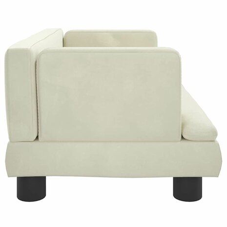 Hondenmand 60x40x30 cm fluweel crèmekleurig 4