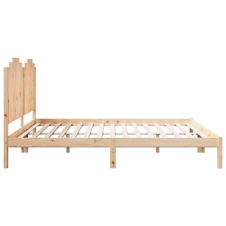 Bedframe extra lang zonder matras massief hout 180x220 cm 5