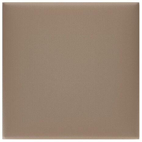 Wandpanelen 12 st 1,08 m² 30x30 cm kunstleer cappuccinokleurig 3