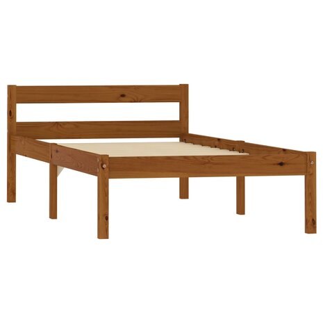 Bedframe massief grenenhout honingbruin 90x200 cm 2