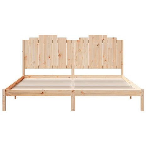 Bedframe extra lang zonder matras massief hout 200x220 cm 4