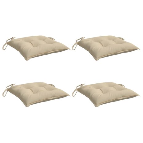Stoelkussens 4 st 40x40x7 cm oxford stof beige 3