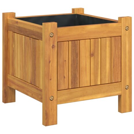 Plantenbak met voering 31x31x30 cm massief acaciahout 2
