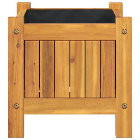 Plantenbak met voering 31x31x30 cm massief acaciahout 6