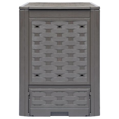 Compostbakken 2 st 600 L 60x60x83 cm kunststof rattan bruin 2