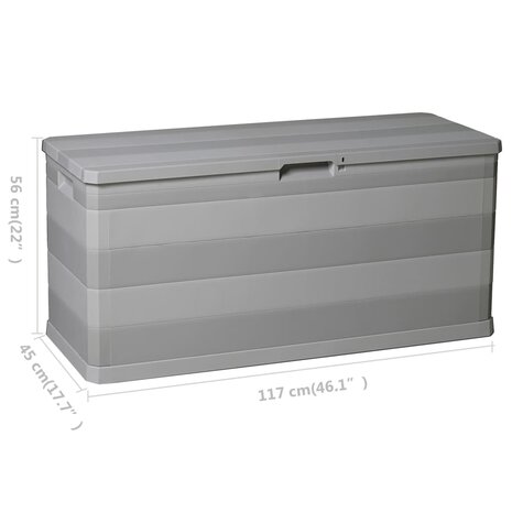 Tuinbox 117x45x56 cm grijs 8
