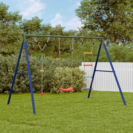 Schommelset met schommel, ladder en klimtouw met schijven 1