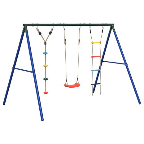 Schommelset met schommel, ladder en klimtouw met schijven 2