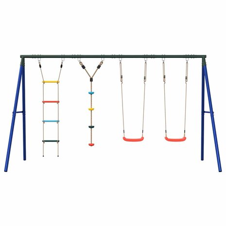 Schommelset met schommels, ladder en klimtouw met schijven 3
