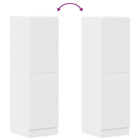 Keukenkast 38x41,5x131,5 cm bewerkt hout wit 8
