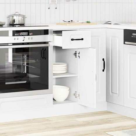 Keuken onderkast Kalmar bewerkt hout wit 3