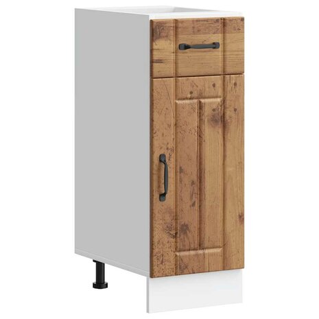 Keuken onderkast Lucca bewerkt hout oud houtkleurig 1