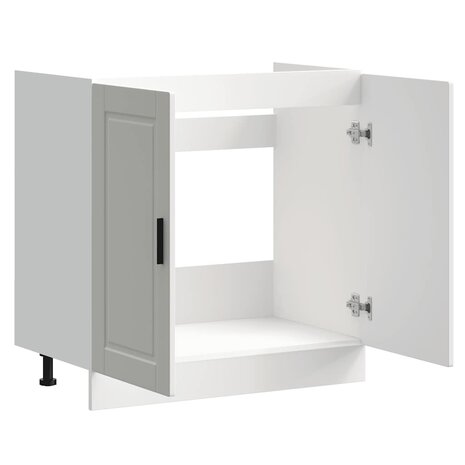 Spoelbakonderkast Porto 80x46x81,5 cm bewerkt hout wit 5