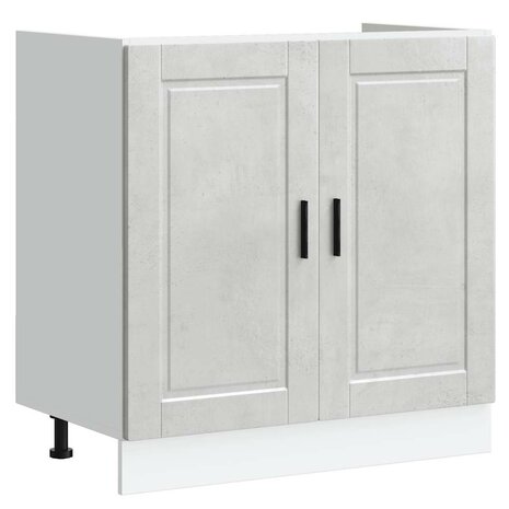 Spoelbakonderkast Porto 80x46x81,5 cm bewerkt hout betongrijs 2