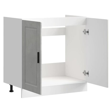 Spoelbakonderkast Porto 80x46x81,5 cm bewerkt hout betongrijs 5