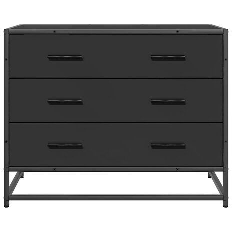 Ladekast 70x41x56 cm bewerkt hout zwart 4