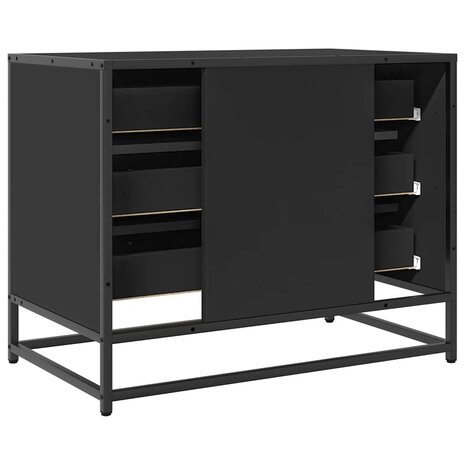 Ladekast 70x41x56 cm bewerkt hout zwart 7