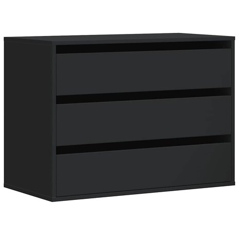 Ladekast 80x41x58 cm bewerkt hout zwart 2
