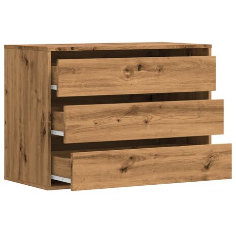 Ladekast 80x41x58 cm bewerkt hout artisanaal eikenkleurig 5