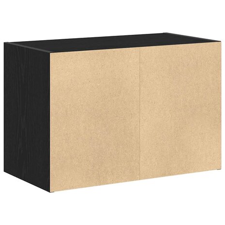Kast met 2 lades 60x31x40 cm bewerkt hout zwart eikenkleurig 7
