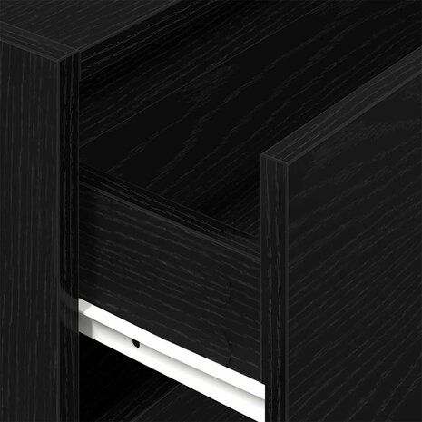 Kast met 2 lades 60x31x40 cm bewerkt hout zwart eikenkleurig 8