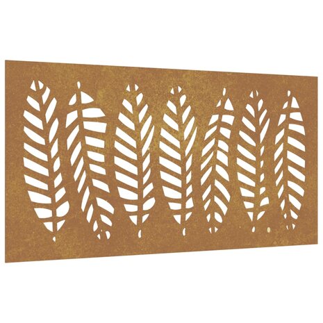 Wanddecoratie tuin bladontwerp 105x55 cm cortenstaal 2
