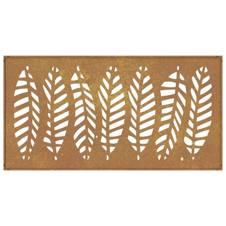 Wanddecoratie tuin bladontwerp 105x55 cm cortenstaal 5